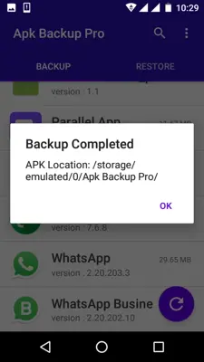 Apk Backup Pro android App screenshot 2