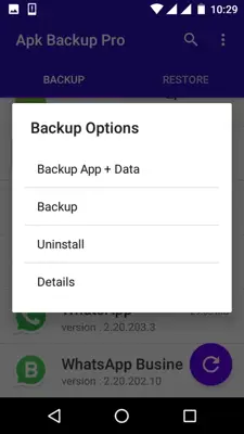 Apk Backup Pro android App screenshot 3